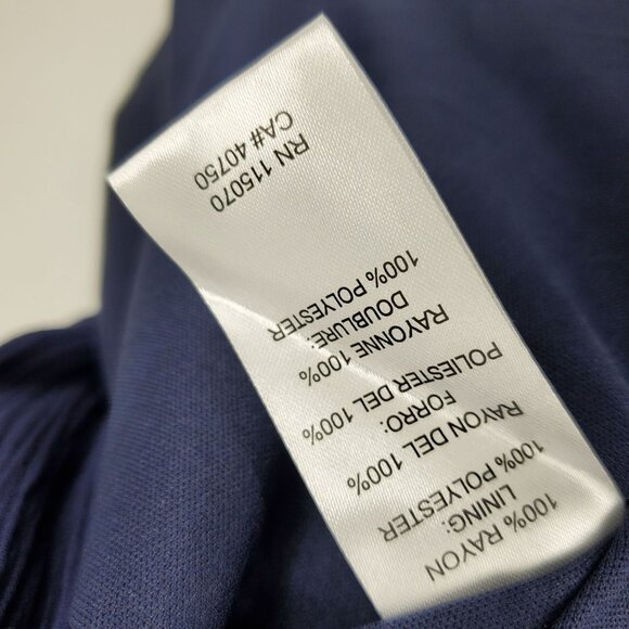 NWT Nina Leonard Crochet Trim Navy Blue Boho Coastal Long Maxi Dress Size XL - Picture 5 of 9